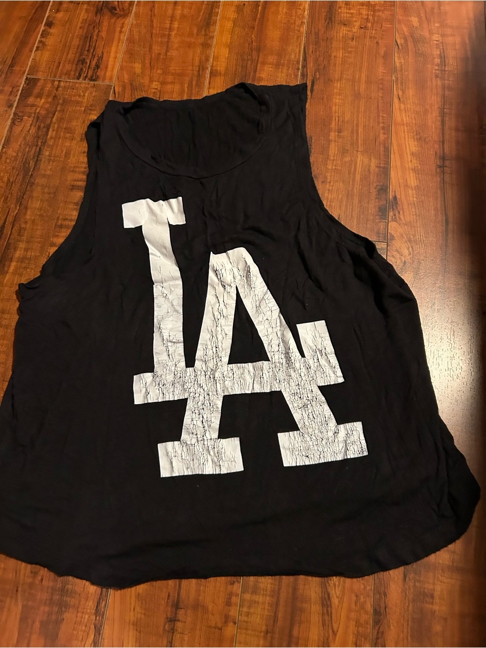 LA Graphic Black Tank Top with White Logo - Women size M/L